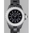 シャネル CHANEL Ｊ１２ H1625 33mm　ブラックセラミックブレス　１２Ｐダイヤ　ベゼルダイヤアフター ブラック