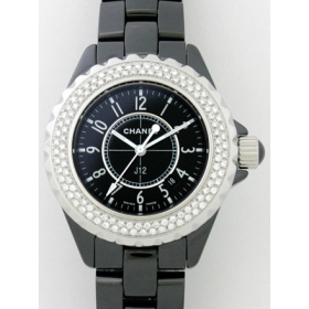 シャネル CHANEL Ｊ１２ H0682 33mm　ブラックセラミックブレス　ベゼルダイヤアフター ブラック