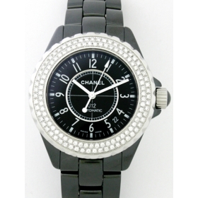 シャネル CHANEL Ｊ１２ zH0685 38mm　ブラックセラミックブレス　ベゼルダイヤアフター ブラック