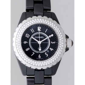 シャネル CHANEL Ｊ１２ zH0949 33mm　ブラックセラミックブレス　ベゼルダイヤ　 ブラック