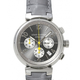 LOUIS VUITTON タンブール クロノグラフ GMグレー (TAMBOUR CHRONOGRAPH GM / Ref.Q11201)